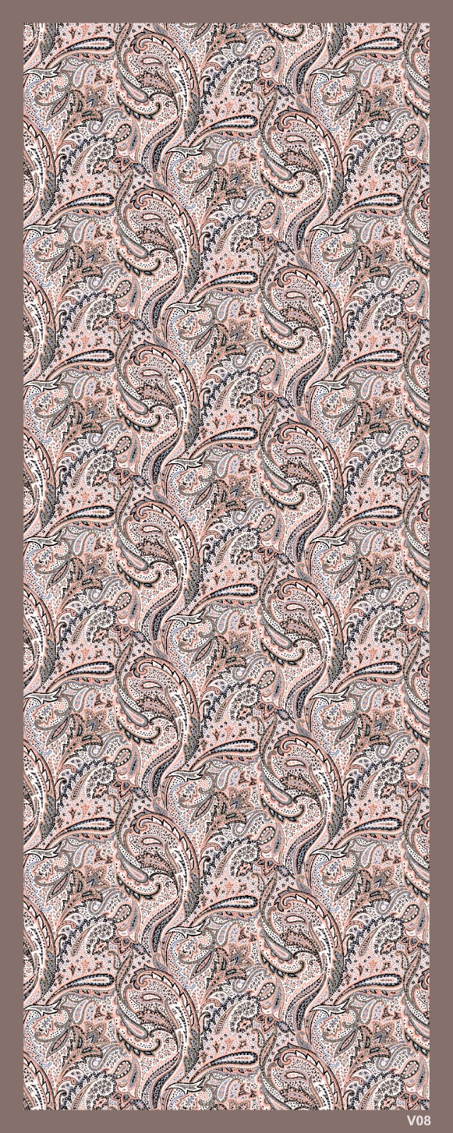 Desenli Kraş Şal B-3057-14 - Venosa Scarf Şal