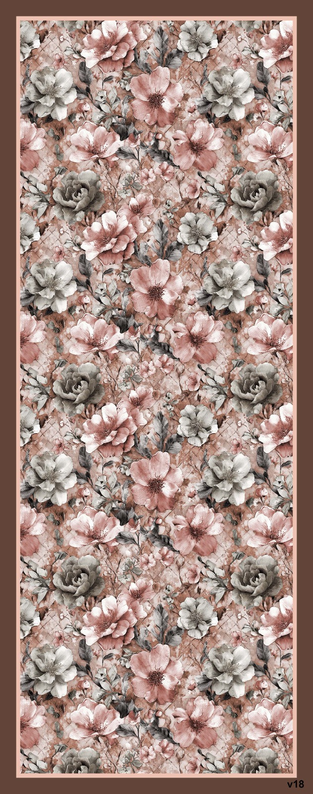 Desenli Kraş Şal B-3053-06 - Venosa Scarf Şal