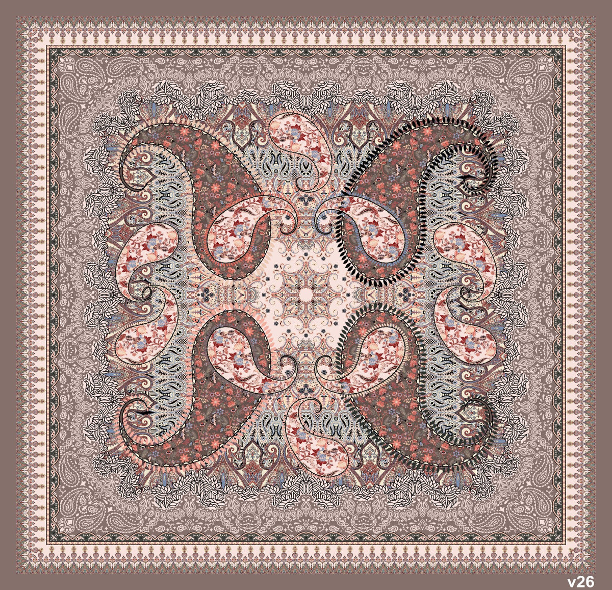 Dijital Soft Eşarp V-5563-09 - Venosa Scarf Eşarp