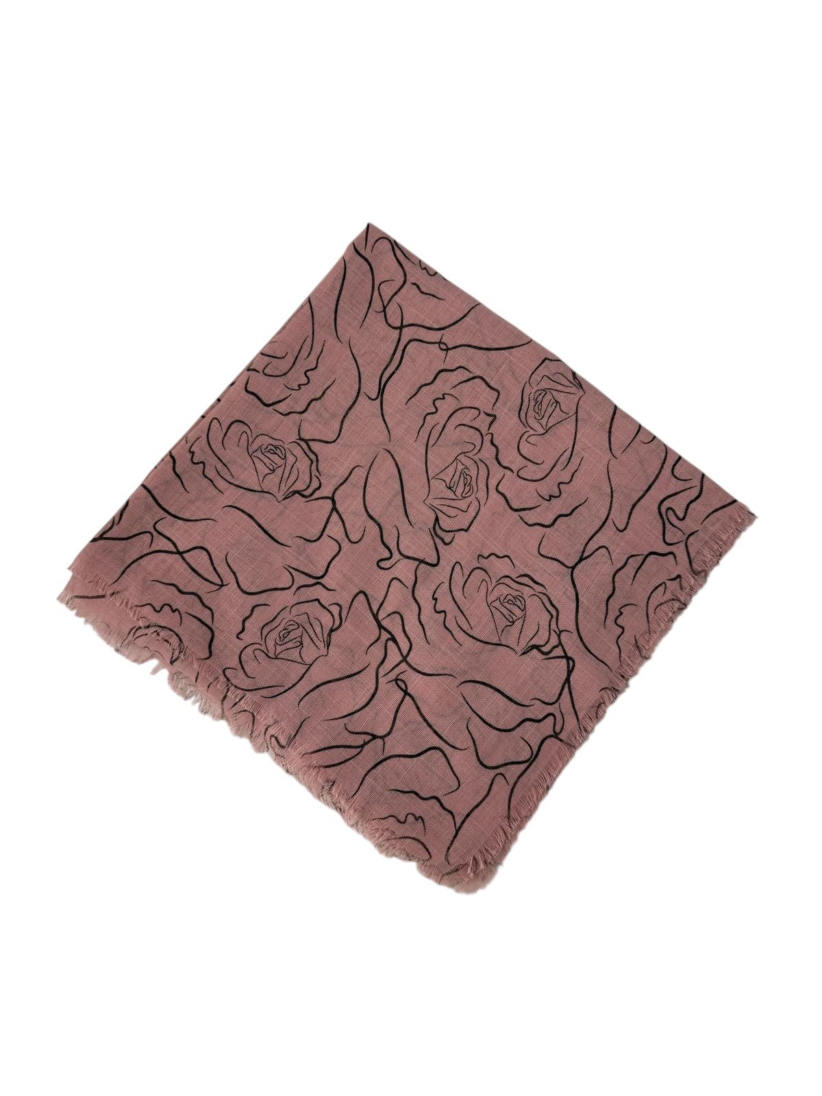 Pigment Baskı Flama Flam Eşarp F-8102-08 PEMBE - Venosa Scarf Eşarp
