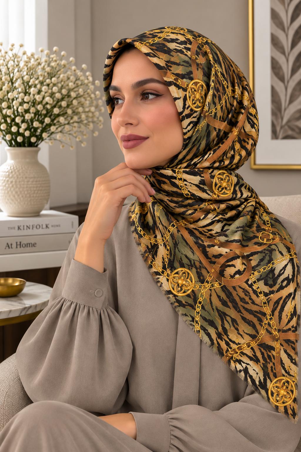 Dijital Baskı Flamlı Eşarp F-811-15