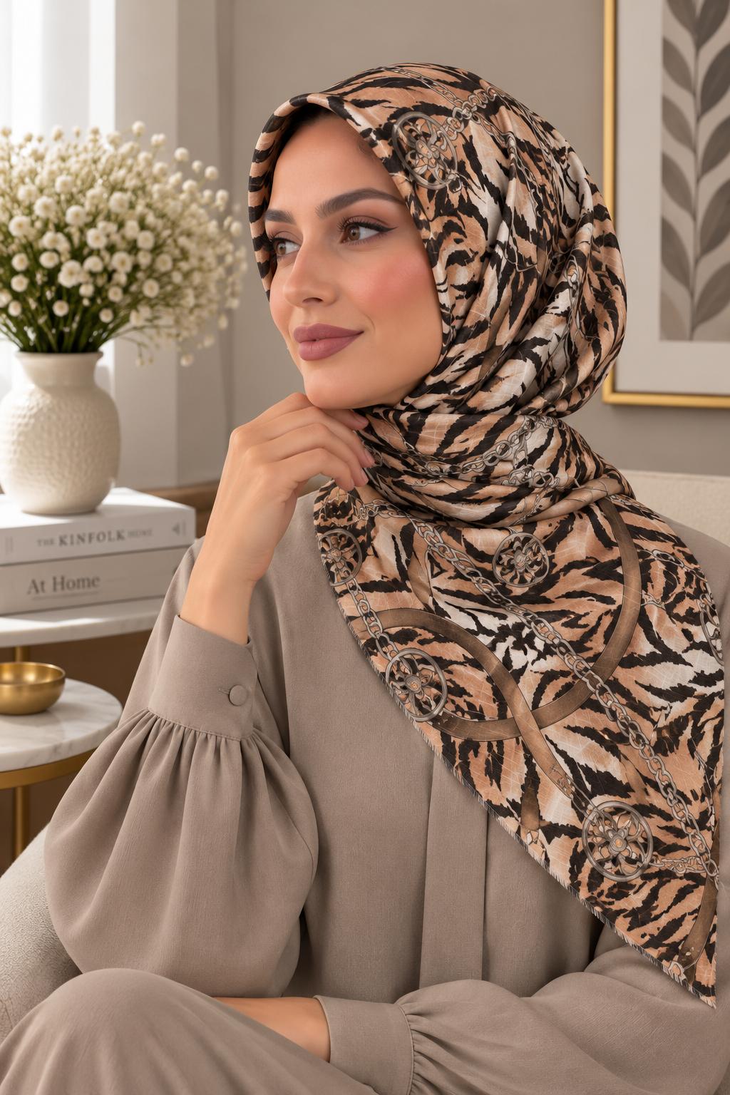 Dijital Baskı Flamlı Eşarp F-811-17