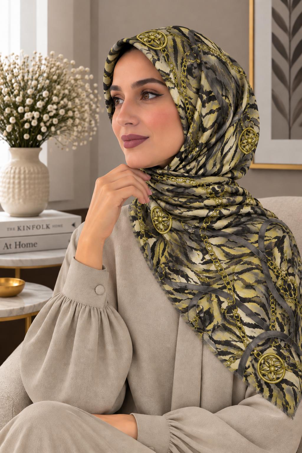 Dijital Baskı Flamlı Eşarp F-811-19