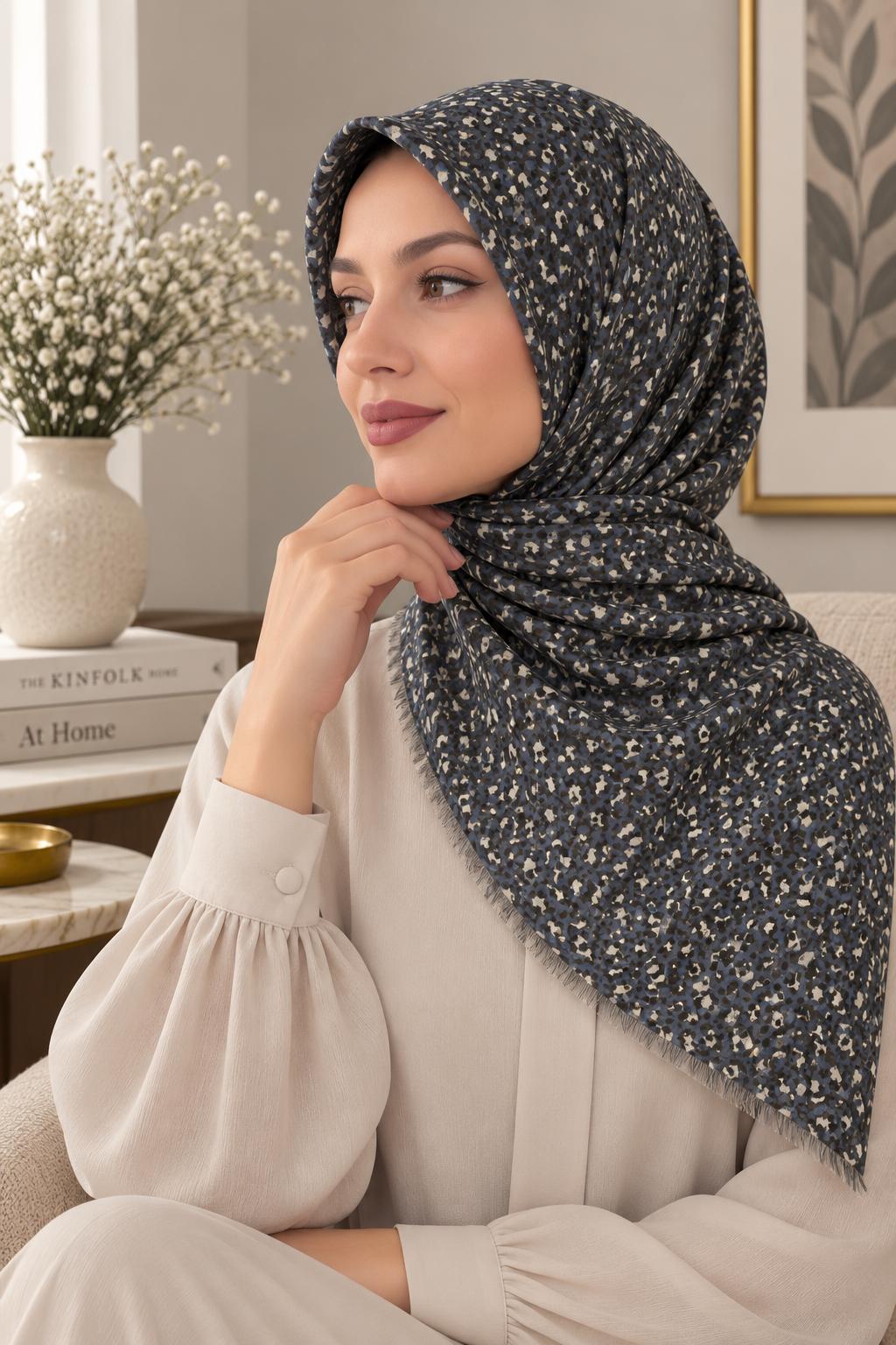 Dijital Baskı Flamlı Eşarp F-811-01