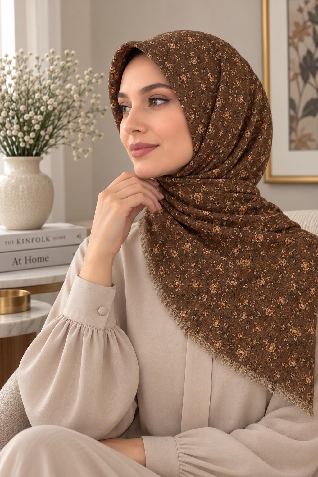 Dijital Baskı Flamlı Eşarp F-811-20