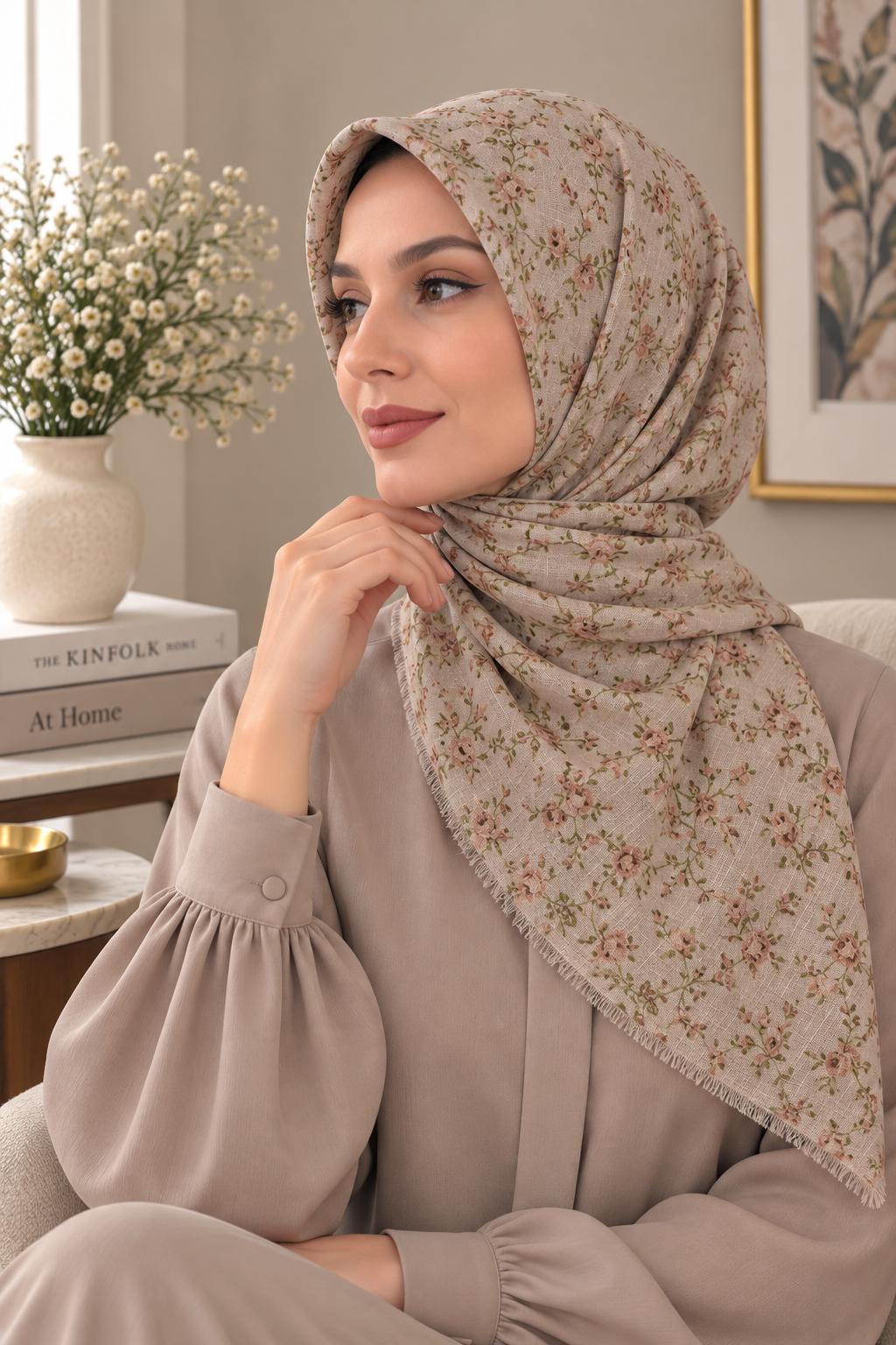 Dijital Baskı Flamlı Eşarp F-811-21