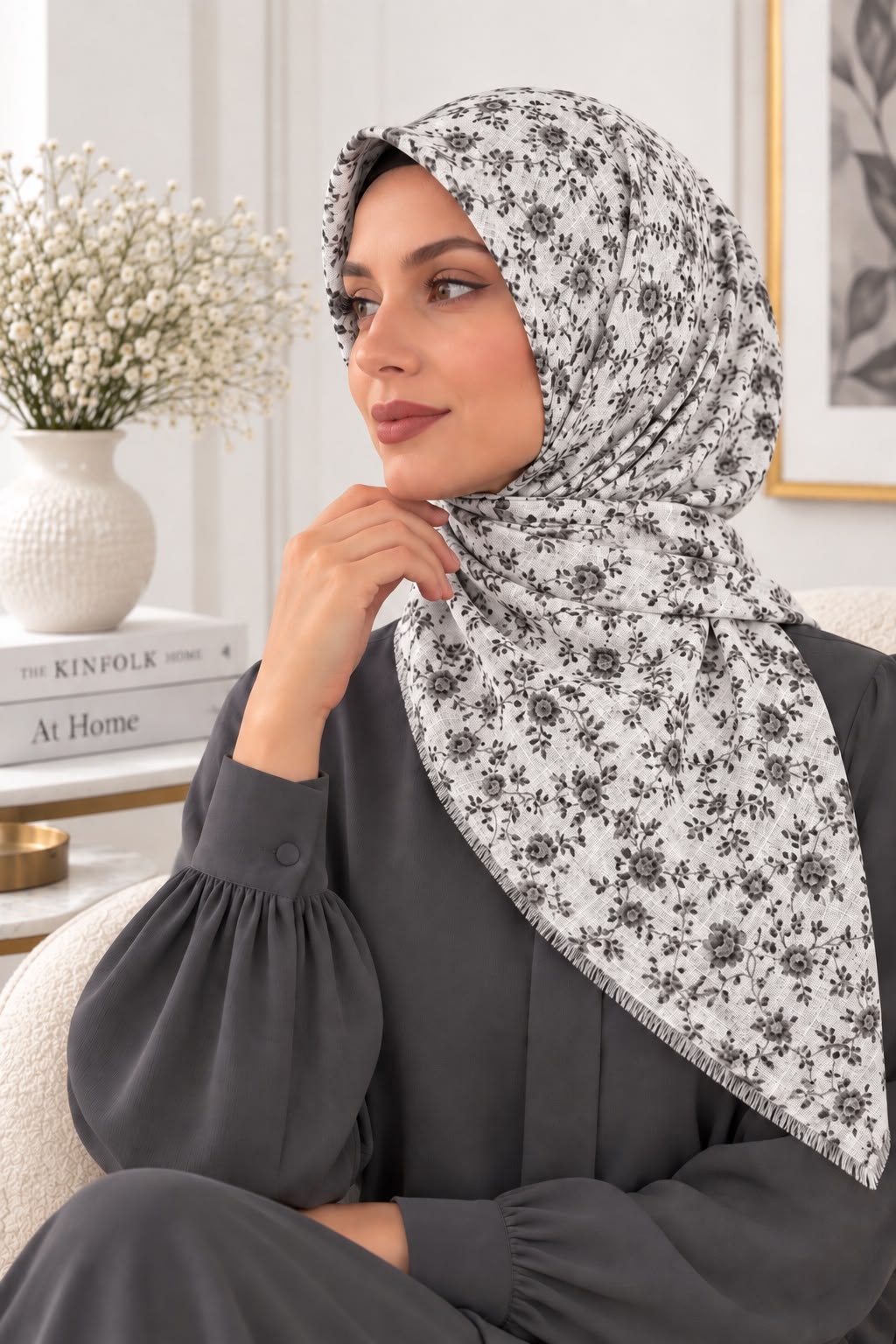 Dijital Baskı Flamlı Eşarp F-811-22