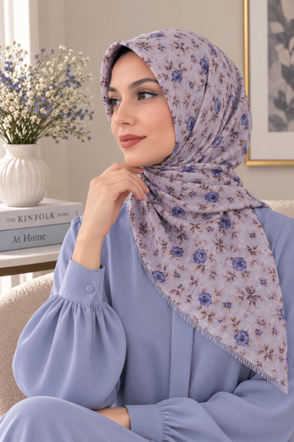 Dijital Baskı Flamlı Eşarp F-811-24