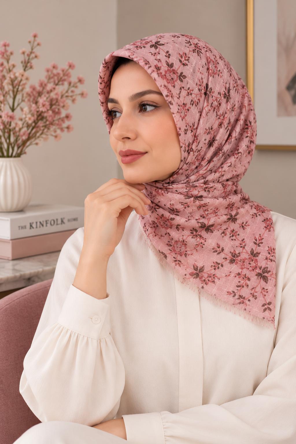 Dijital Baskı Flamlı Eşarp F-811-26