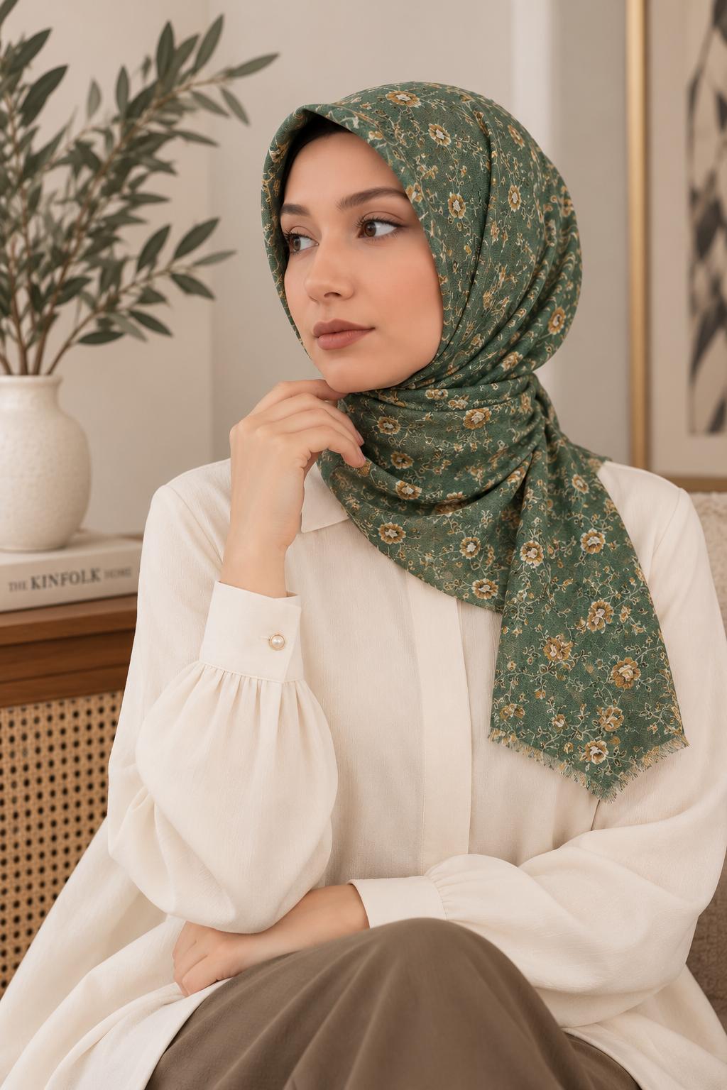Dijital Baskı Flamlı Eşarp F-811-27