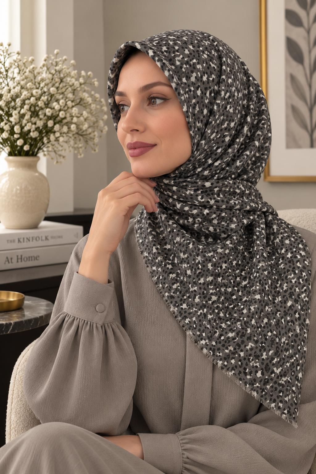 Dijital Baskı Flamlı Eşarp F-811-02