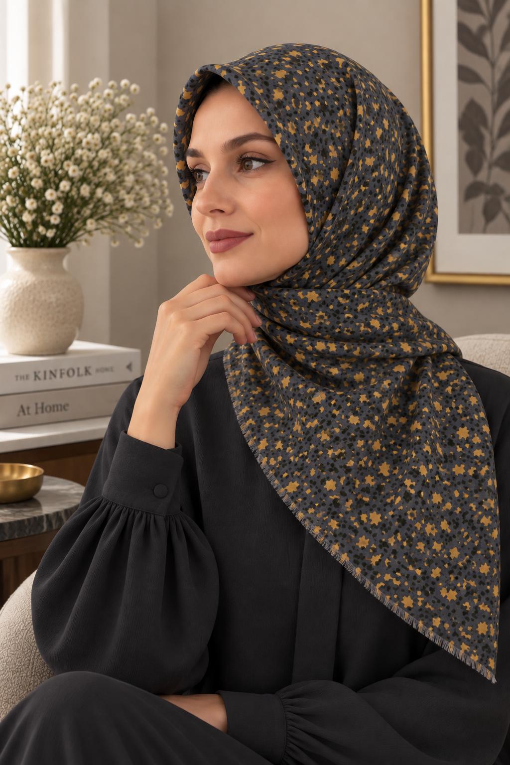 Dijital Baskı Flamlı Eşarp F-811-03