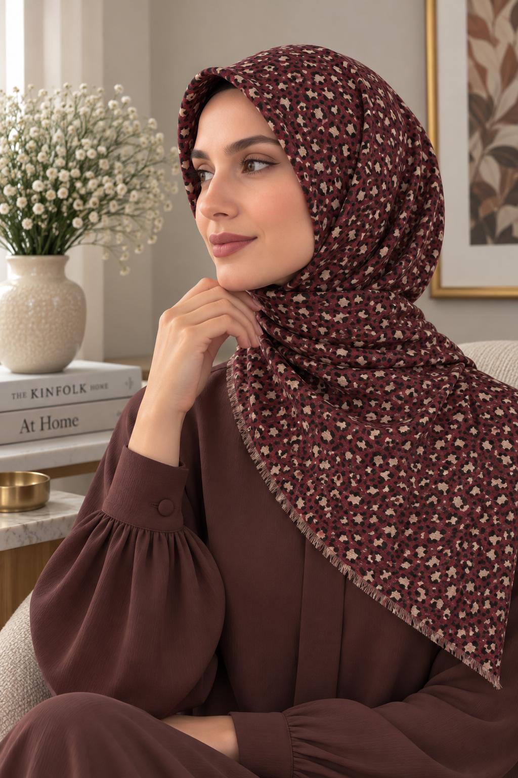 Dijital Baskı Flamlı Eşarp F-811-04