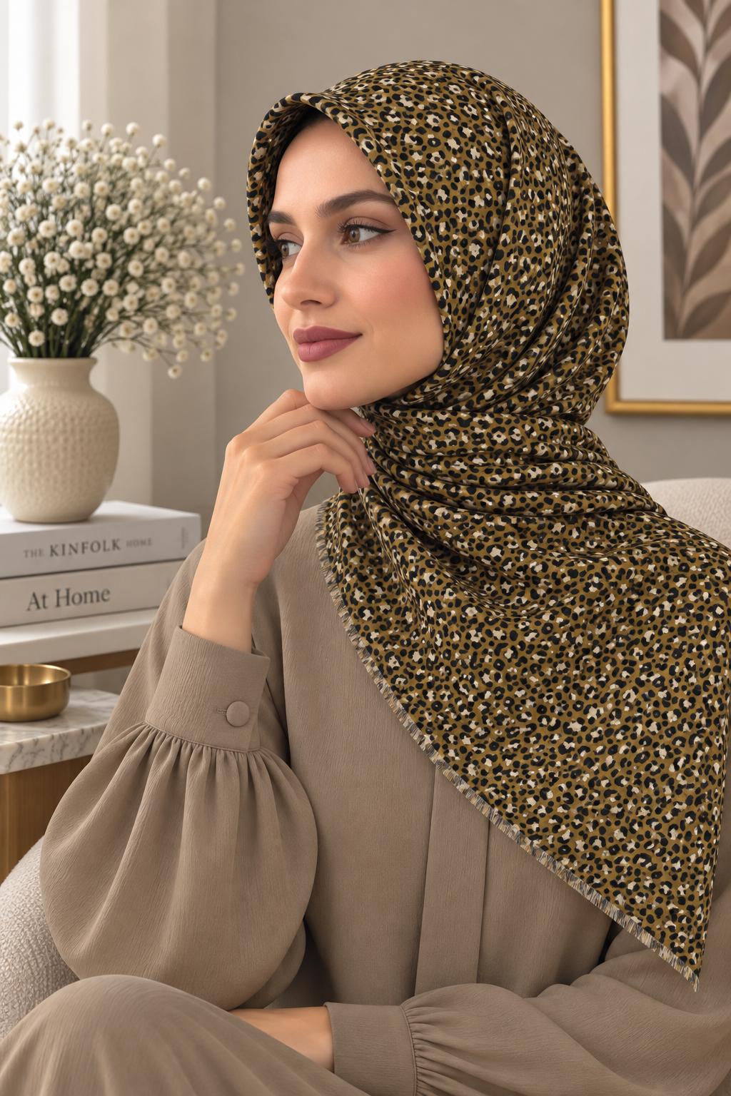 Dijital Baskı Flamlı Eşarp F-811-06