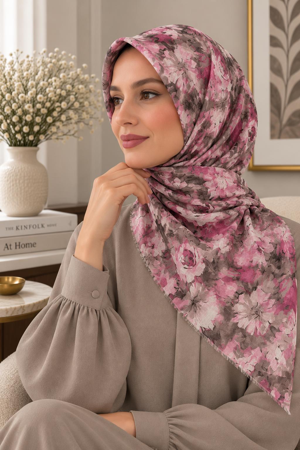 Dijital Baskı Flamlı Eşarp F-811-07