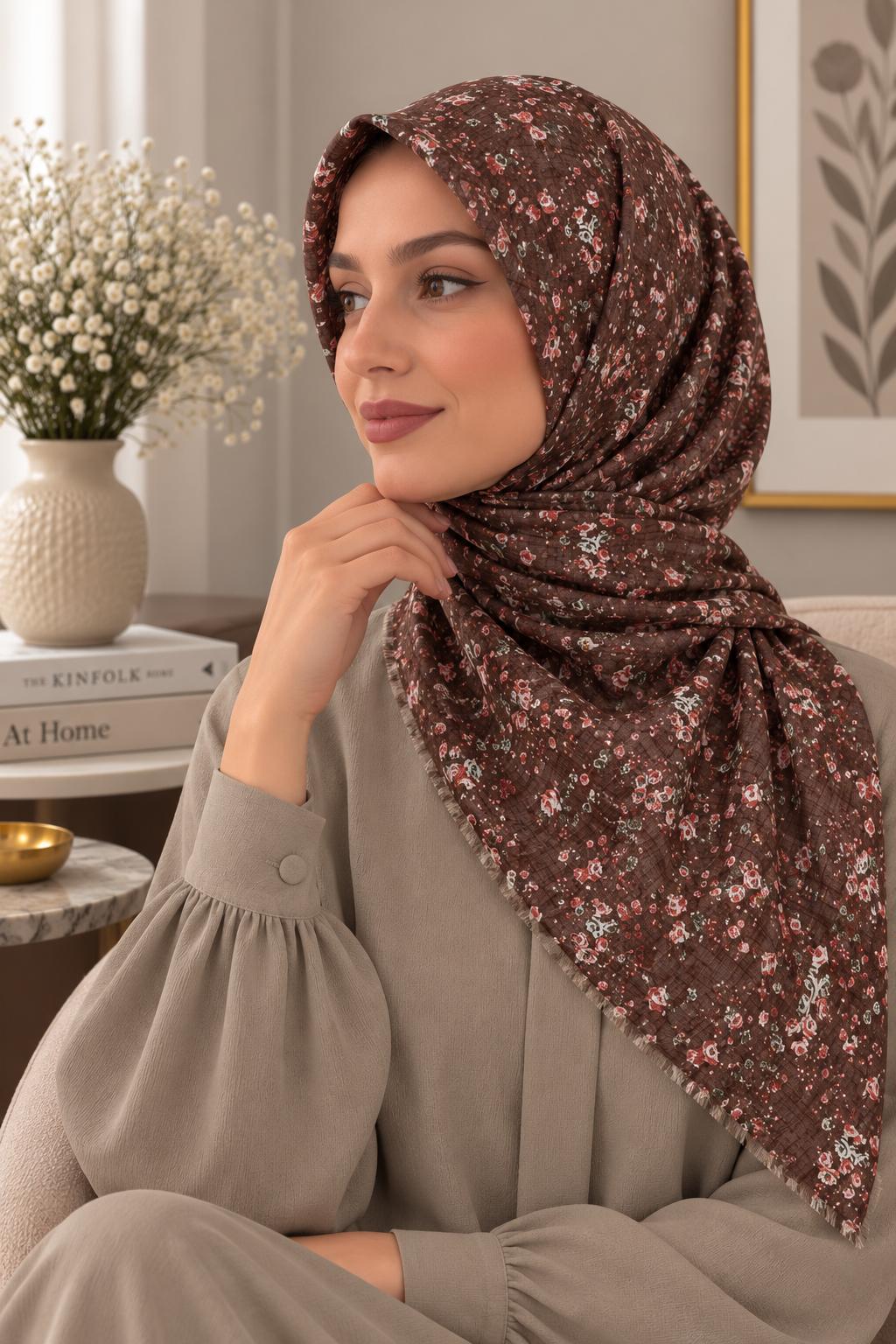 Dijital Baskı Flamlı Eşarp F-811-08