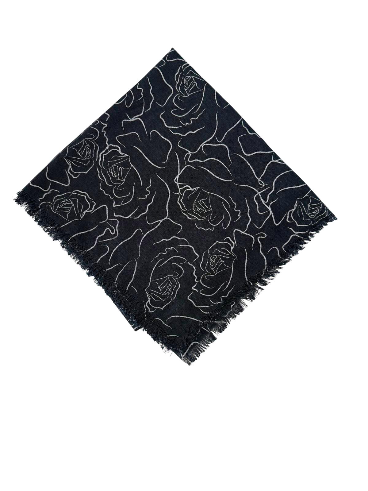 Pigment Baskı Flama Flam Eşarp F-8102-11 LACİVERT - detay