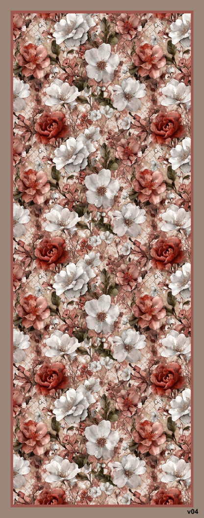 Desenli Kraş Şal B-3053-15 - Venosa Scarf Şal