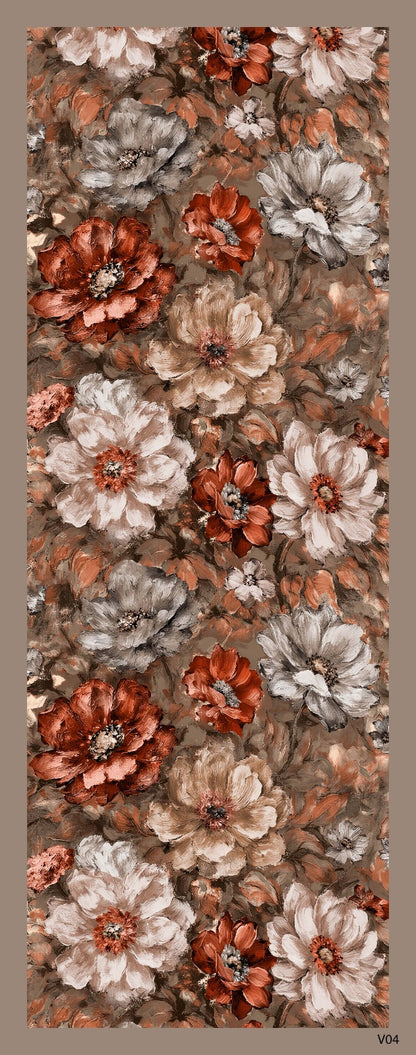 Desenli Kraş Şal B-3058-04 - Venosa Scarf Şal