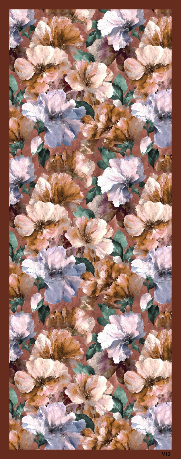 Desenli Kraş Şal B-3054-07 - Venosa Scarf Şal