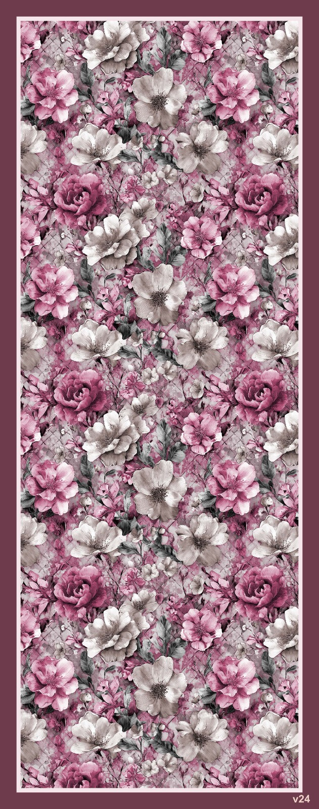 Desenli Kraş Şal B-3053-09 - Venosa Scarf Şal