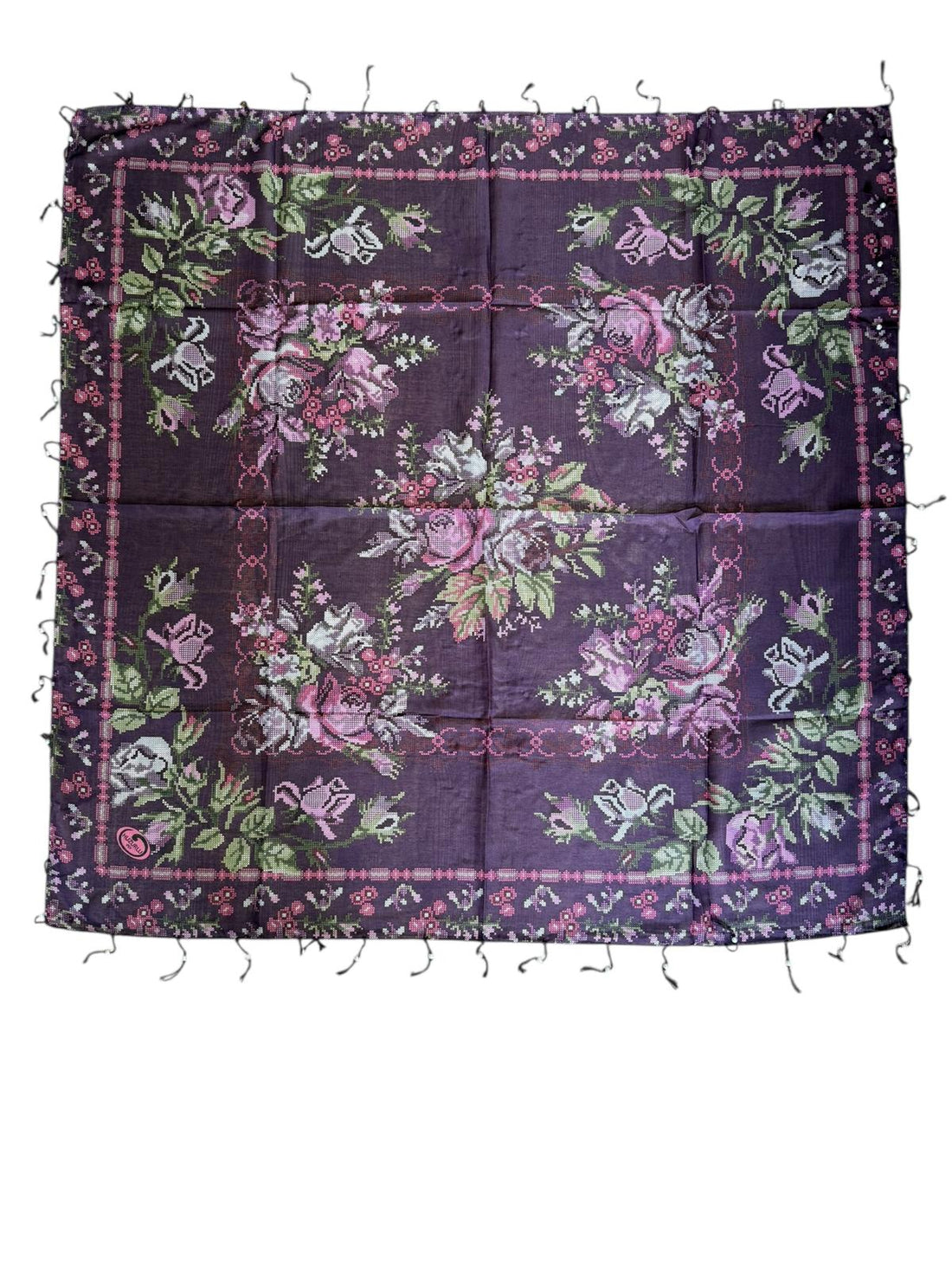Desenli Boncuklu Yazma V-2021-19 - Venosa Scarf Yazma